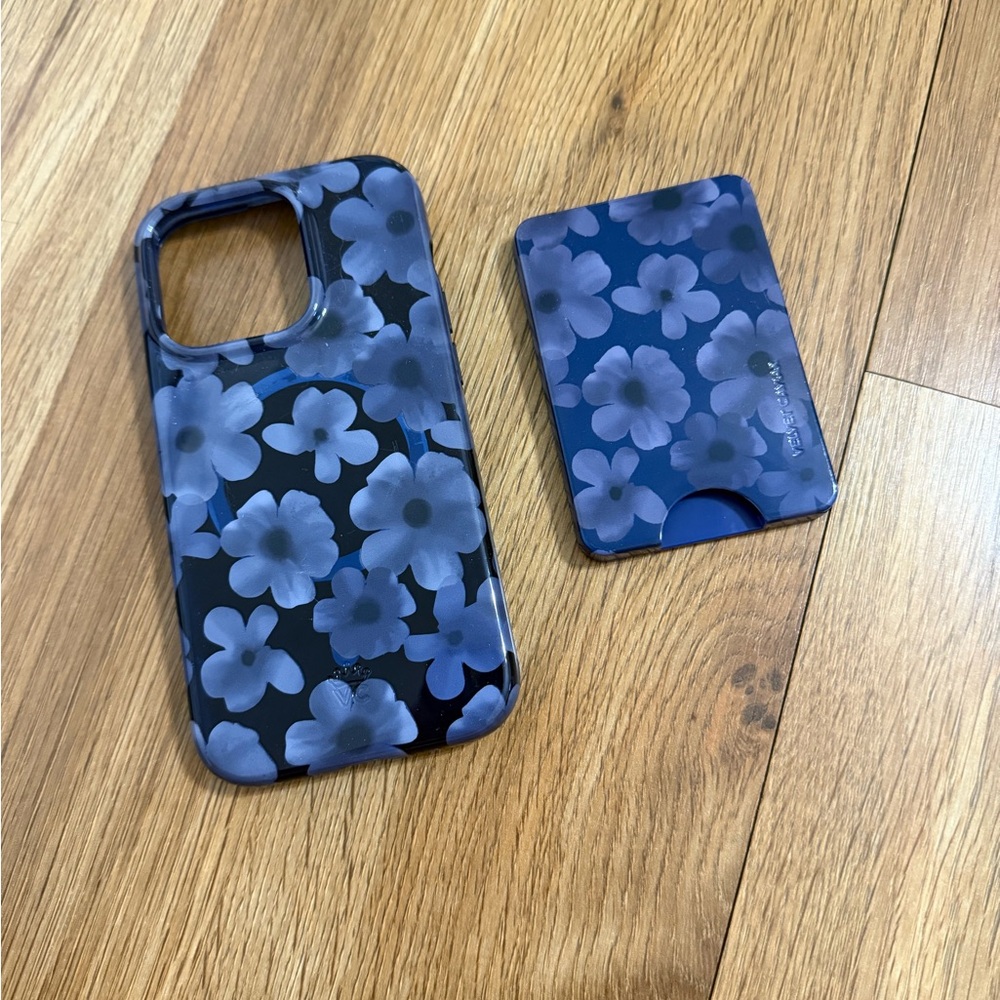 USED Velvet Caviar Midnight Blossom iPhone Case iPhone 14 Pro & MagSafe Wallet